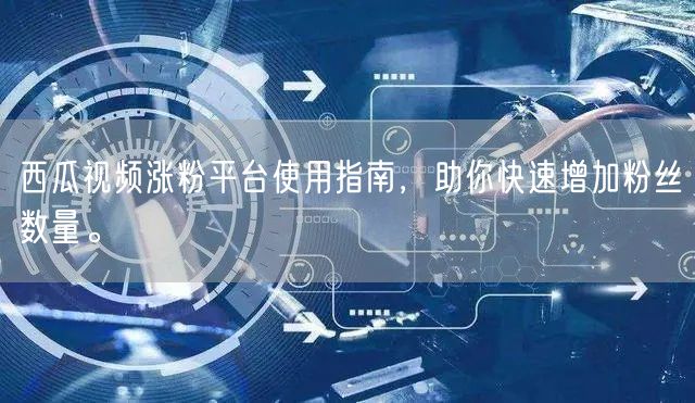 西瓜视频涨粉平台使用指南，助你快速增加粉丝数量。