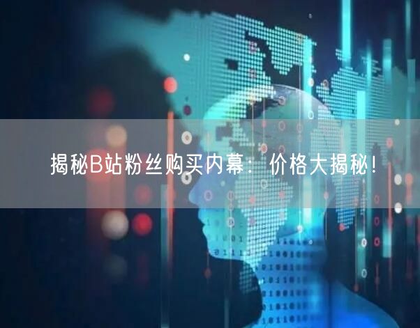 揭秘B站粉丝购买内幕：价格大揭秘！