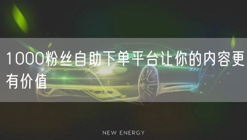 1000粉丝自助下单平台让你的内容更有价