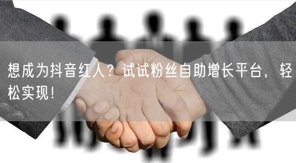 想成为抖音红人？试试粉丝自助增长平台，轻