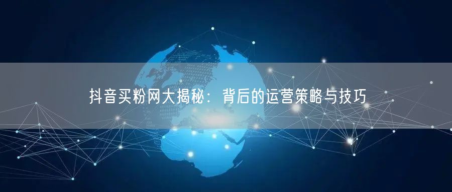 抖音买粉网大揭秘：背后的运营策略与技巧
